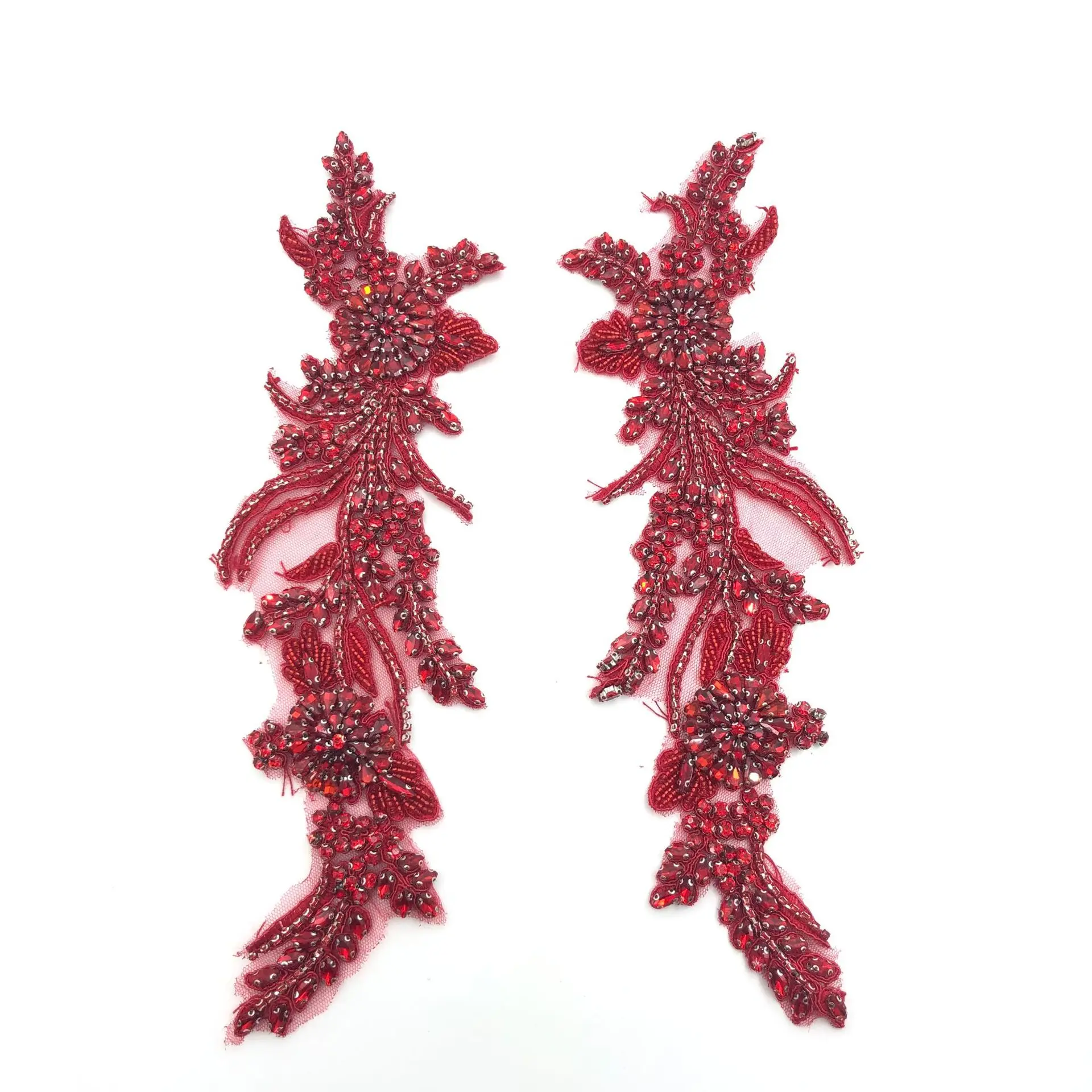 High Quality Hand-Made Rhinestones Clothing Appliques Patch
