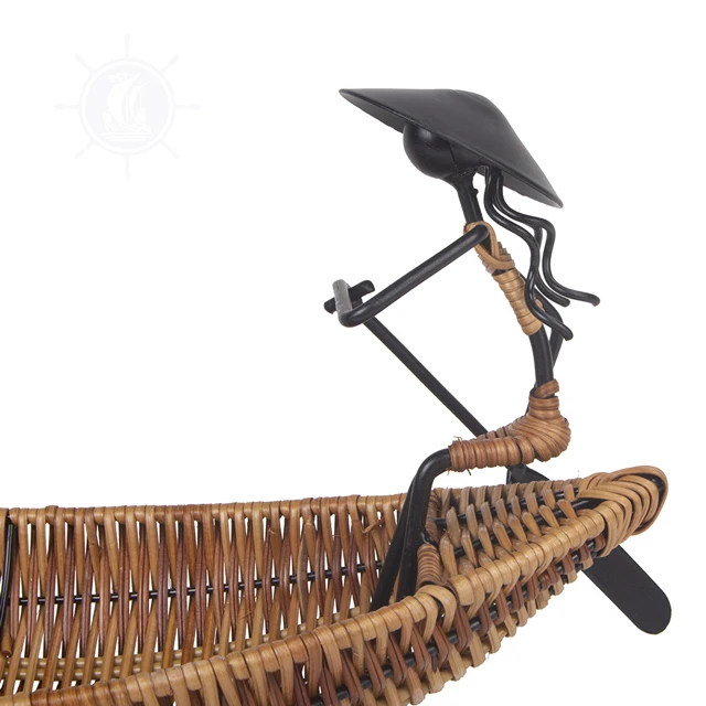 Уникальная азиатская корзина для лодок металлическая скульптура домашний декор из ротанга | Для стальной модели ручной работы подарок дома