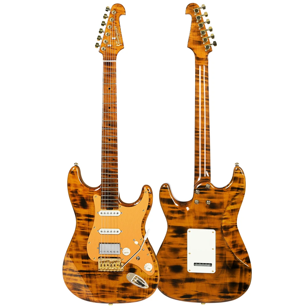 D-190 Factory Customize Logo Vintage Gold  22 Fret Solo High Quality Stringed Instruments Acoustic Electric Guitar