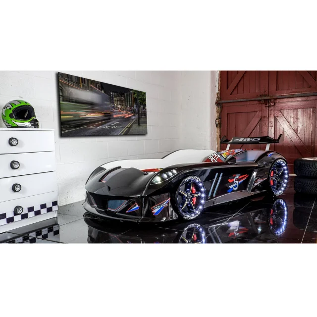 Speedy Boy Black Kids Car Bed Fun and Stylish Sleep Solution for Children Four Colour Options Fast Shipping
