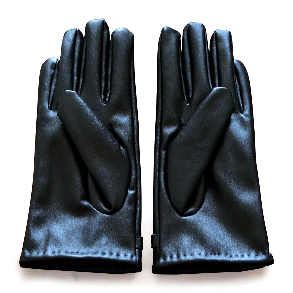 Hot Sale Winter Cold Proof Full Finger Warm Touch Screen Glove Black Leather Gloves For Men