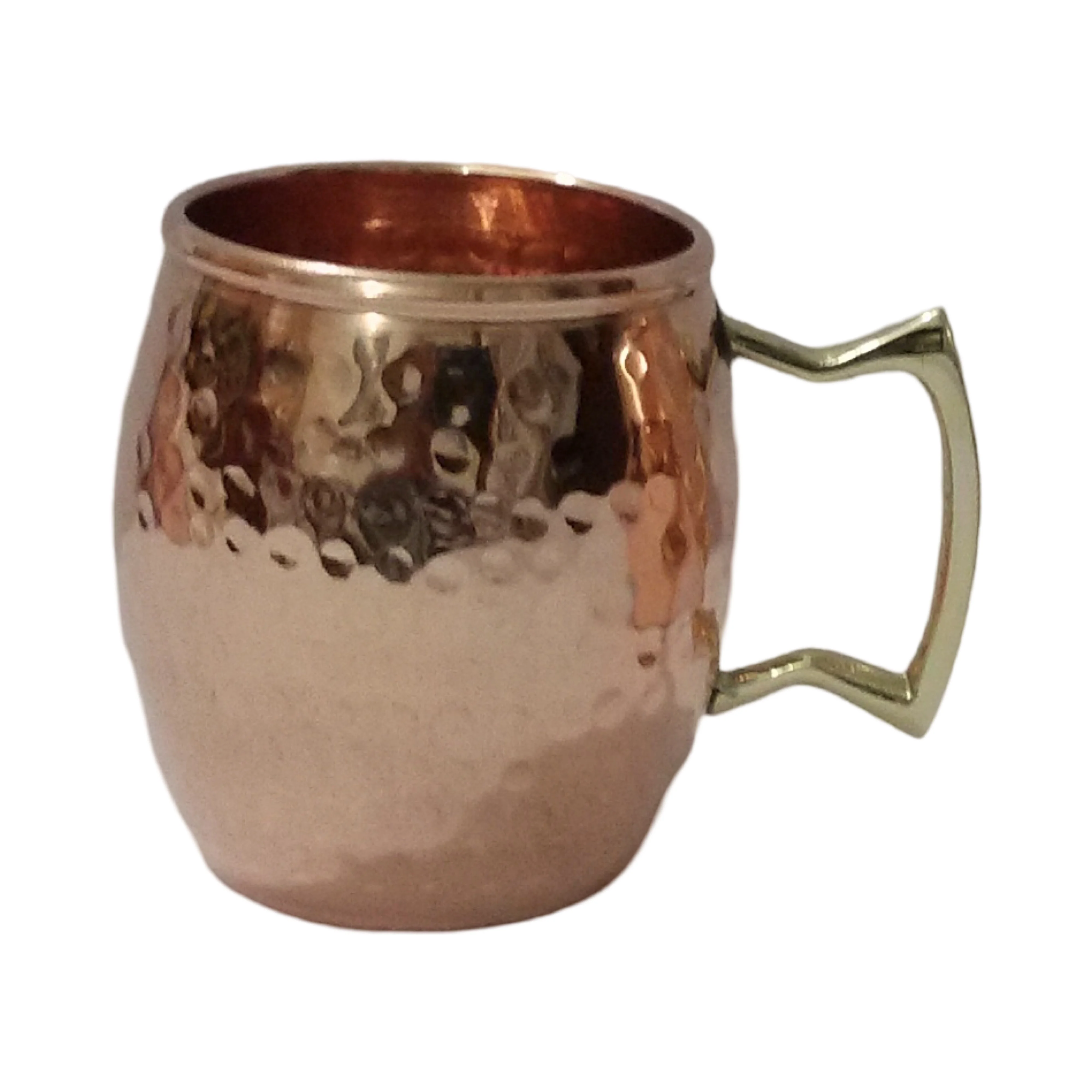 Minimalist 8 Oz Moscow Mule Copper Barrel Mug with Brass Handle for Back to School
