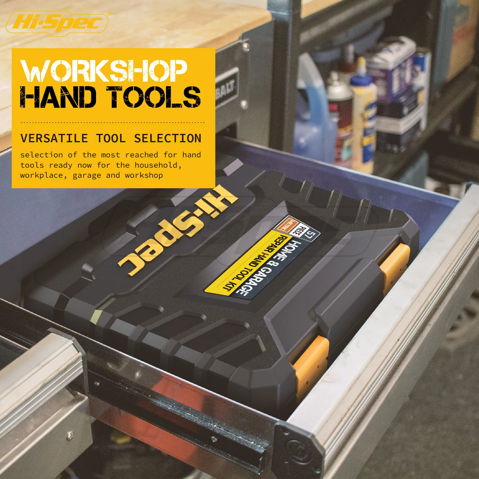 57pc Garage General Repair Hand Tools Box for the Household home Workshop in a Hard Case Auto Tool Kit Set . OEM ODM Supported