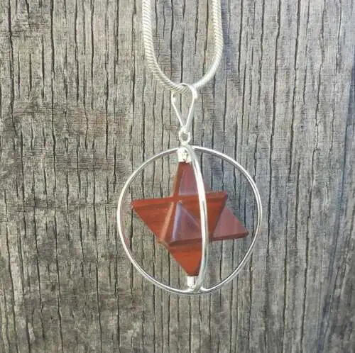 WHOLESALE NATURAL CRYSTAL  RED JASPER MERKABA WIRE WRAPPED PENDANT; GEMSTONE MERKABA PENDANT : BUY FROM SKY AGATE EXPORT