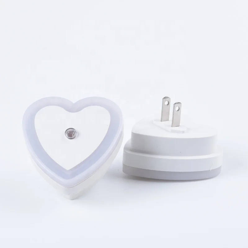 Automatic Dusk To Dawn Wall Lamp Cute Love Heart Shape Uk/us/eu Led Plug In Lamp Kids Sensor Night Light