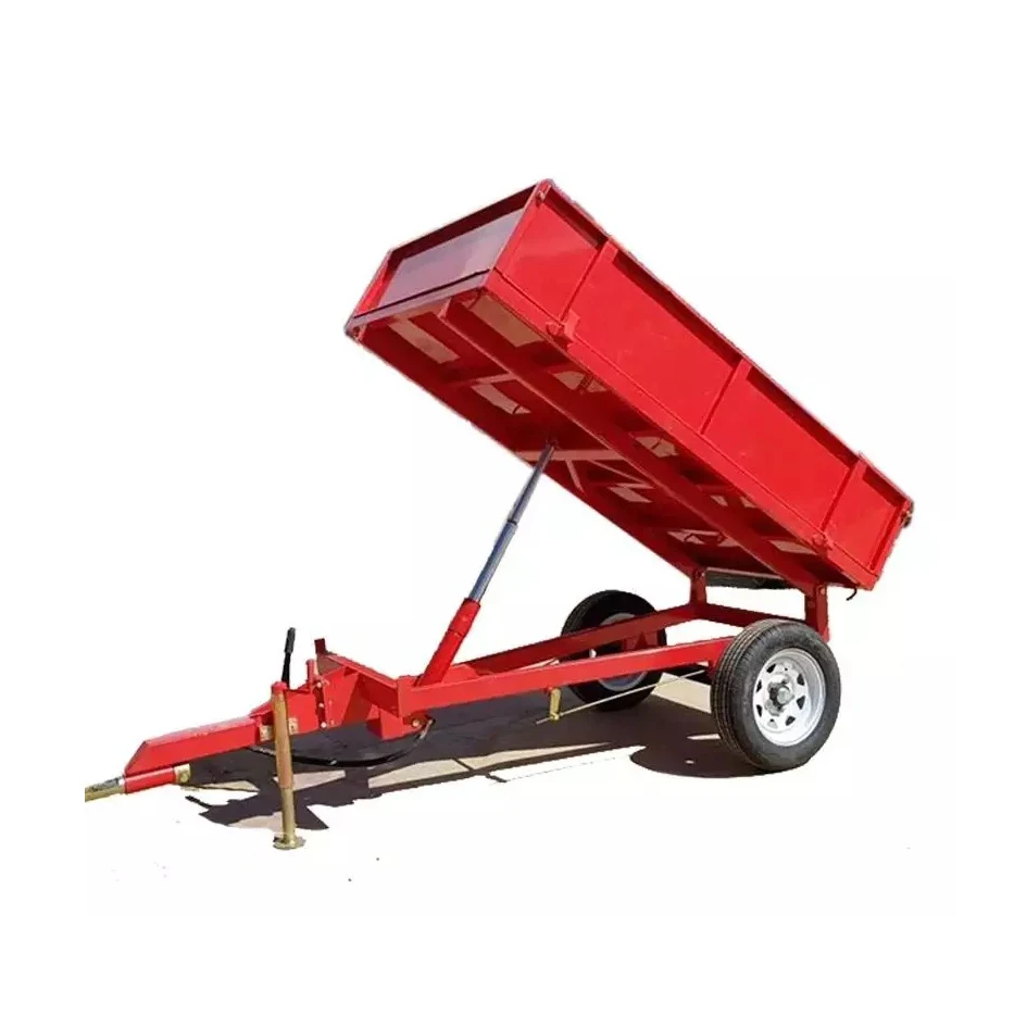 Dump  machinery Small Dump  tractor mounted self dumping trailer 3ton dump trailer for sale