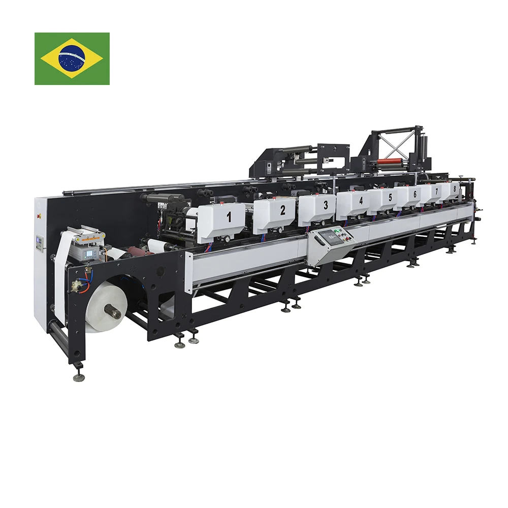 6 7 8 9 10 color full servo driven petal type flexo unit type  bottle cap PVC film  label paper cutting and printing machine
