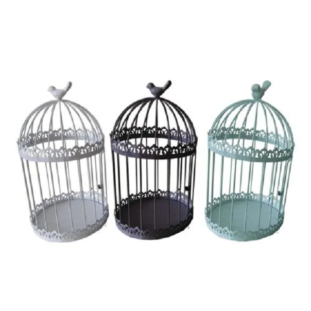 Sustainable Metal Iron Bird Cage Floral Pattern Pet House with Button Closure for Home Decoration