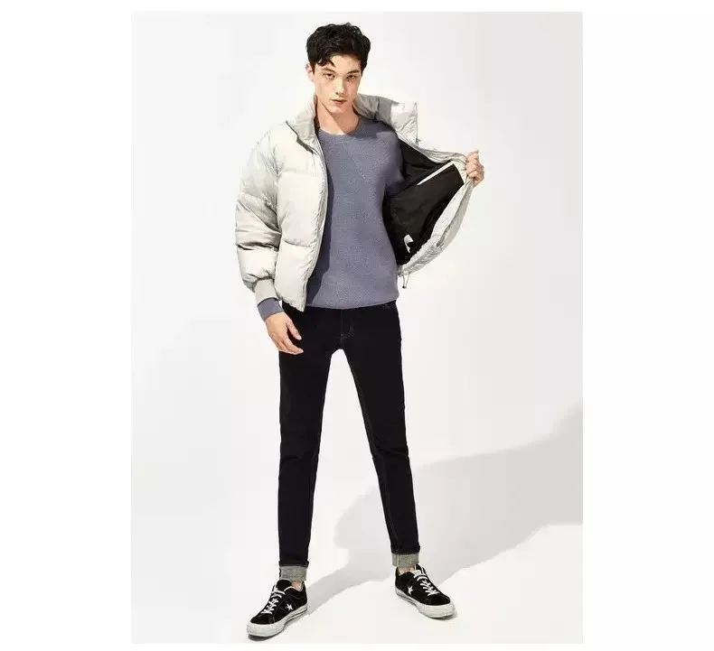 Custom winter Men bubble jacket with padding long puffer bubble with Embroidery hoodie jacket for men fashion street wear