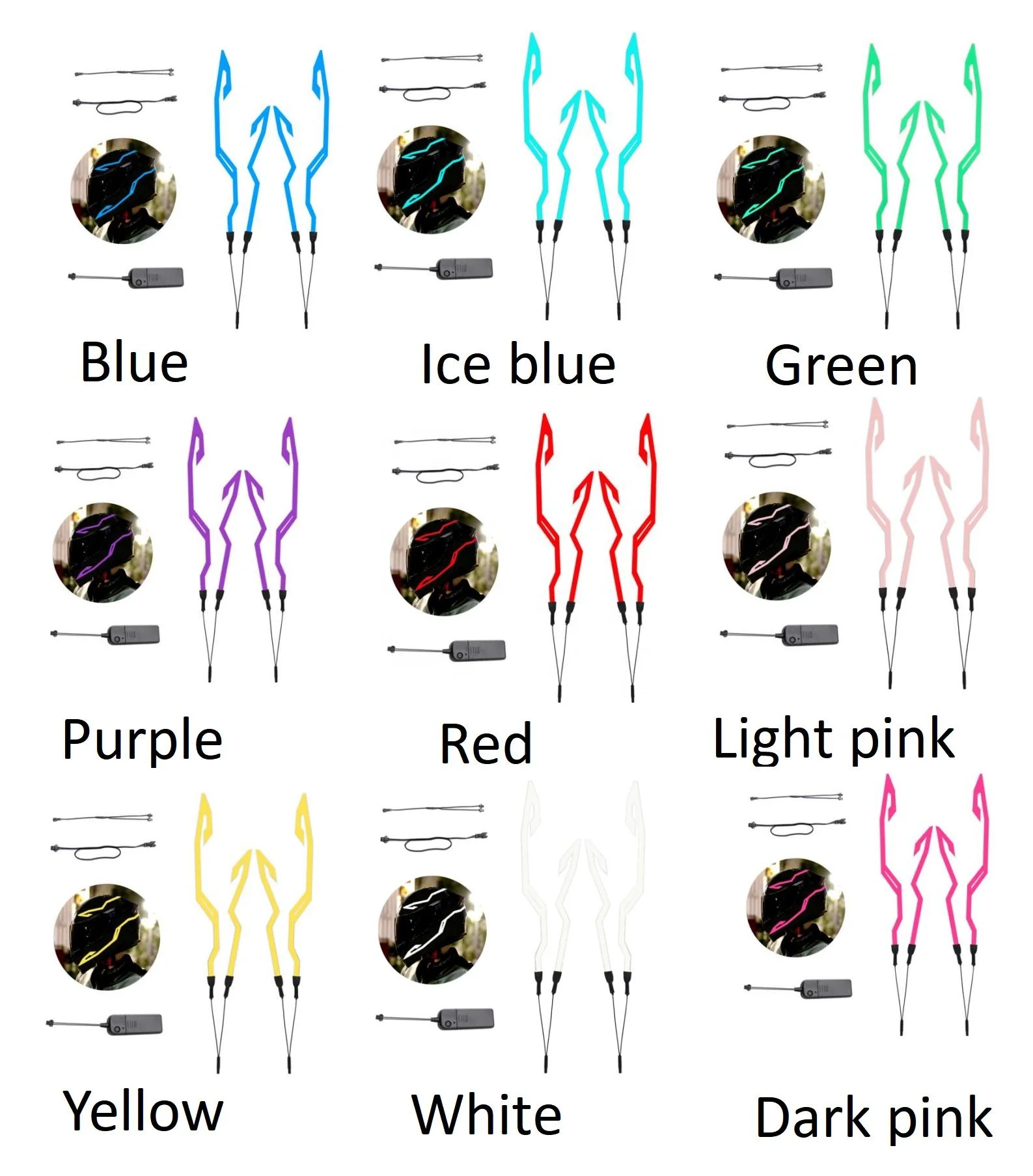 9 colors available handsome motorcycle accessories Waterproof signal warning helmet bar helmets led helmet light strip