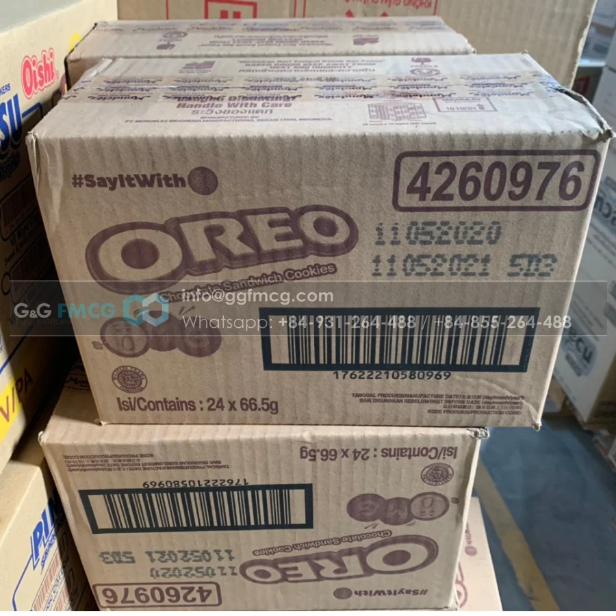 Wholesale Oreo Biscuit with Strawberry Cream 119.6g 24 Packs Solid Sweet Chocolate with Ball Pattern Taste Sweet