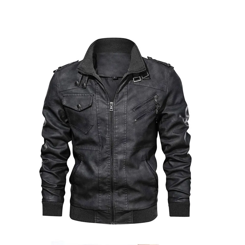 Outdoor Use Men Leather Jacket Quick Dry Leather Jacket Casual Wear Leather Jacket For Men