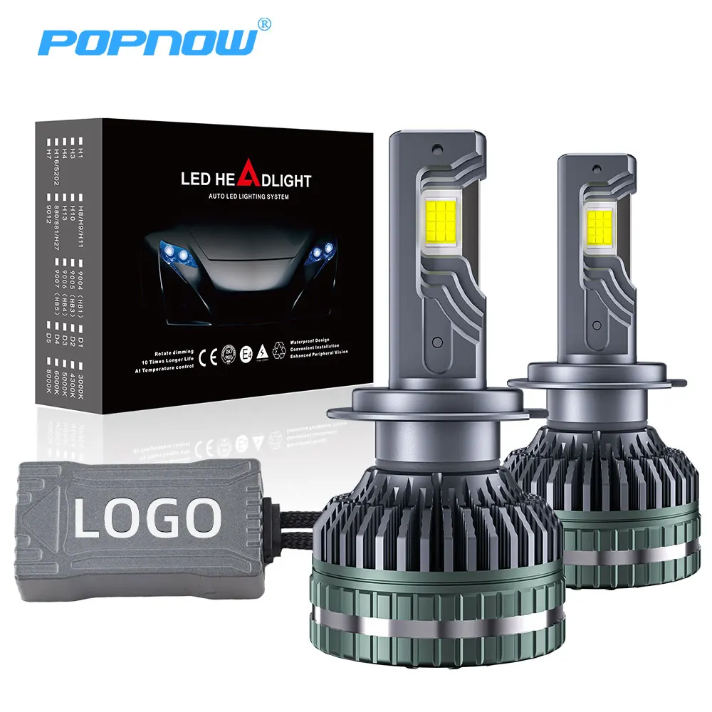 POPNOW 400W Auto Lighting System 50000LM H1 H3 H4 H7 H11 9005 9006 9012 Led Bulb Universal Canbus Led Headlights