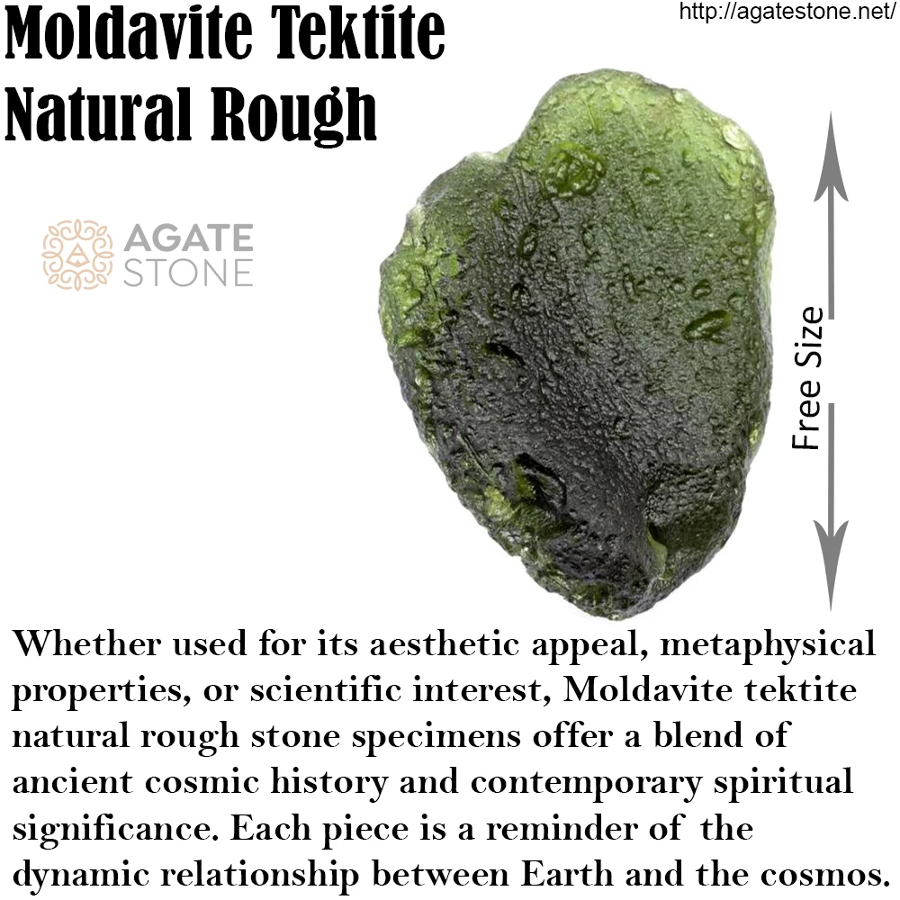 Moldavite Tektite Natural Rough Stone Specimen 70-100 Grams Carved Agate Stone for Cosmic Transformation Gemstone Export