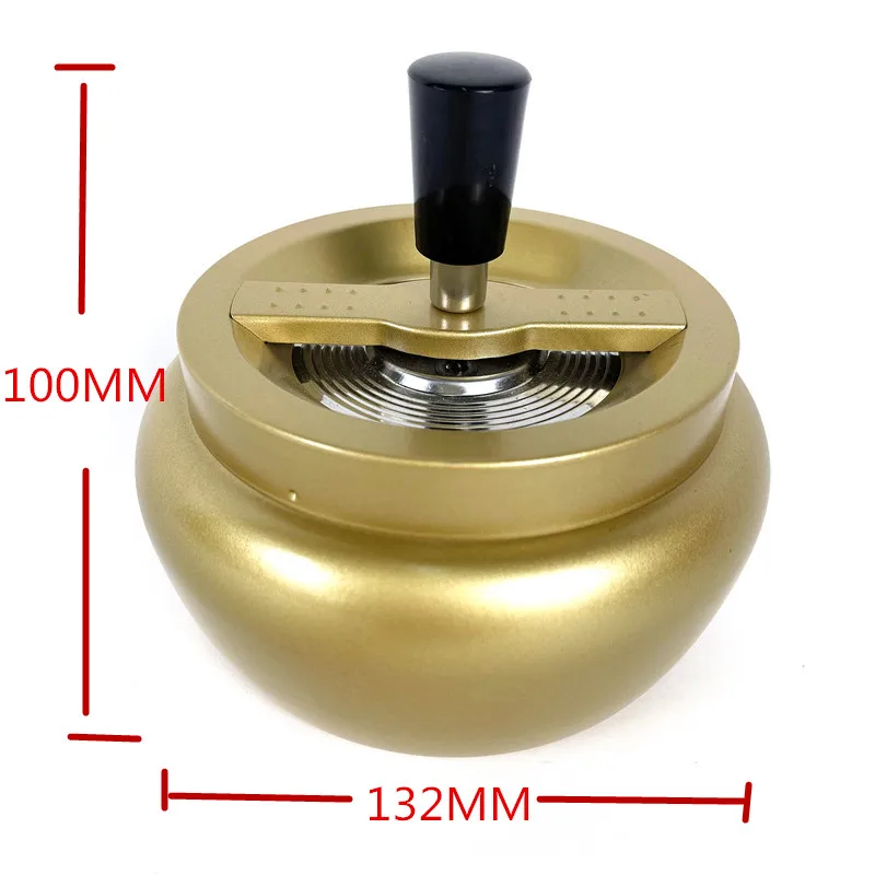 GOURMAID Spinning Metal Ashtray Tabletop Cigarette Ashtray