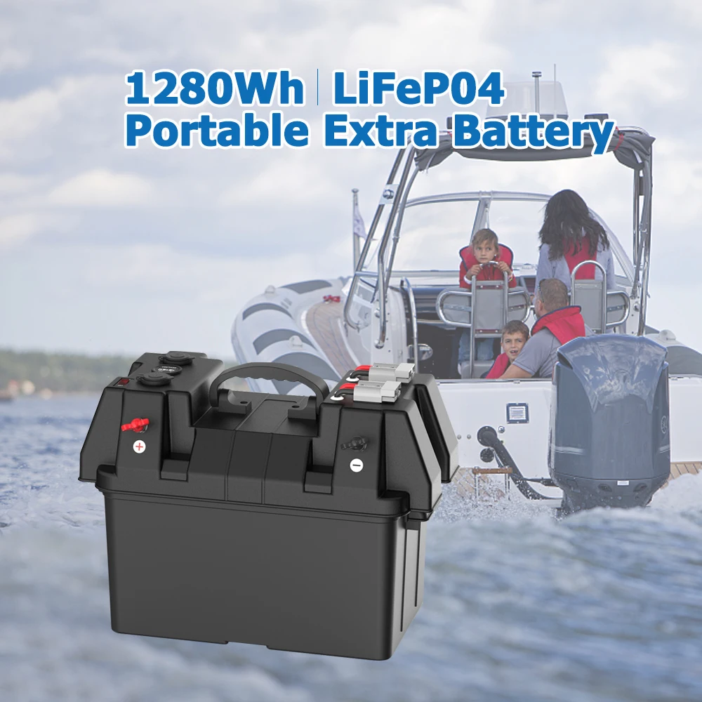 Portable Extra Battery 12V 24V 100Ah Lifepo4 Battery for Boat/RV/Backup battery
