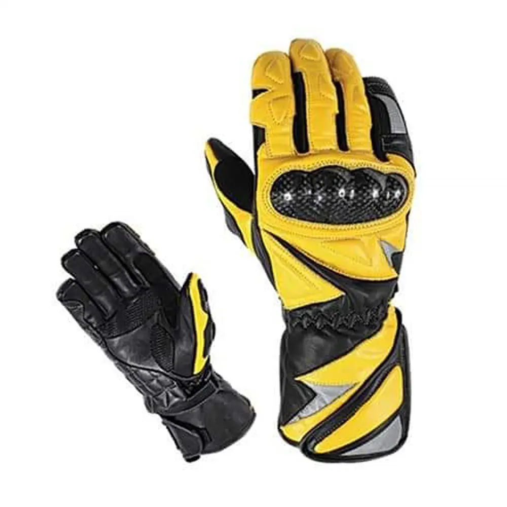 Wholesale Motorcycle leather racing gloves touchscreen High Quality With customized logo Printing Biker Branded Leather Gloves
