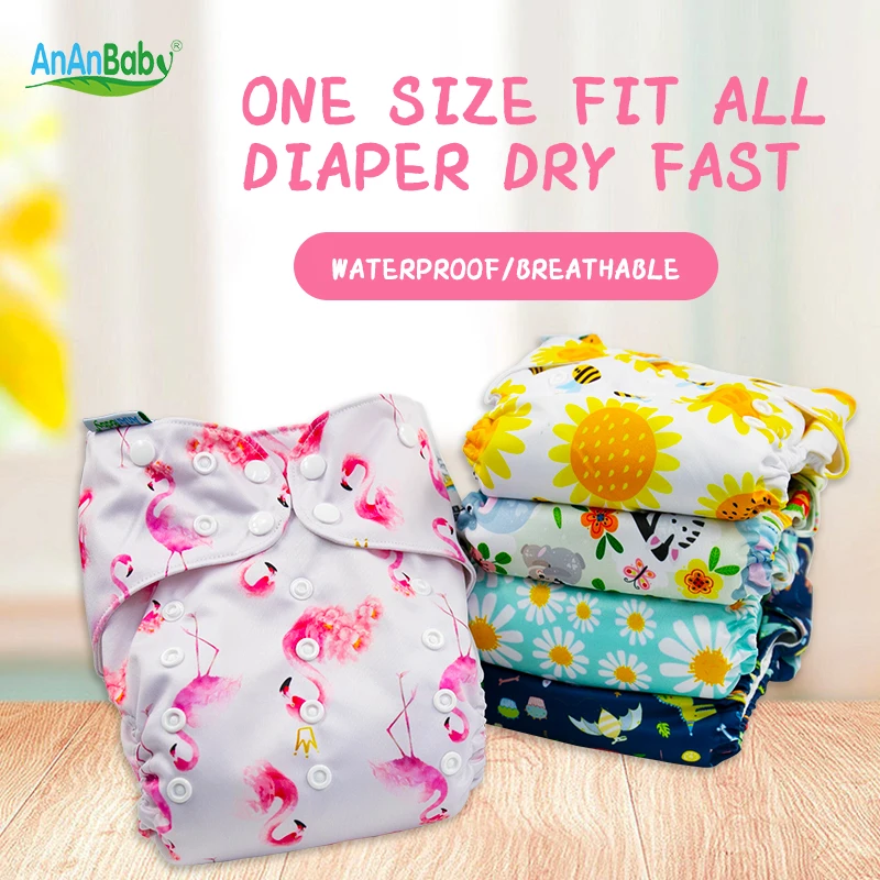 Wholesale Golden Supplier Ananbaby Organic  Washable Cloth Diapers Flat Sized Washable Baby Reusable Diapers Baby Cloth Diaper