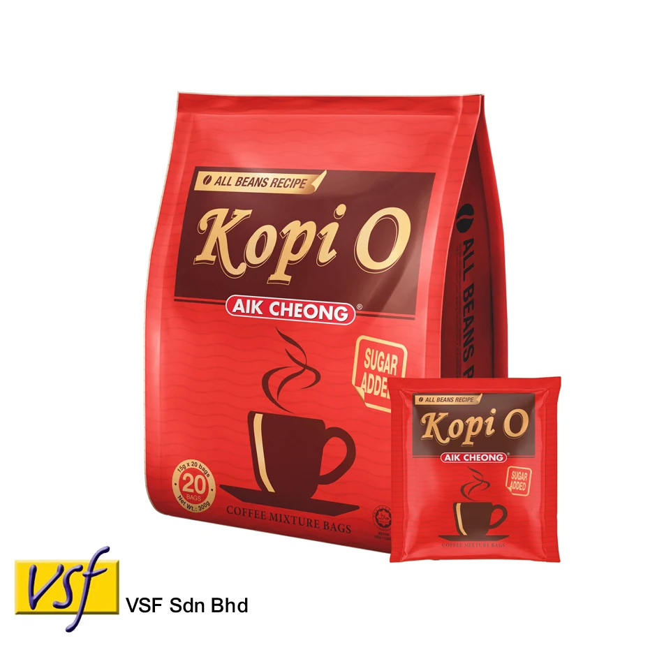 Aik Cheong Coffee Kopi O (Sugar Added) Black Coffee with Sugar 15g x 20s x 24 pkts pkts Halal Instant Coffee Made in Malaysia