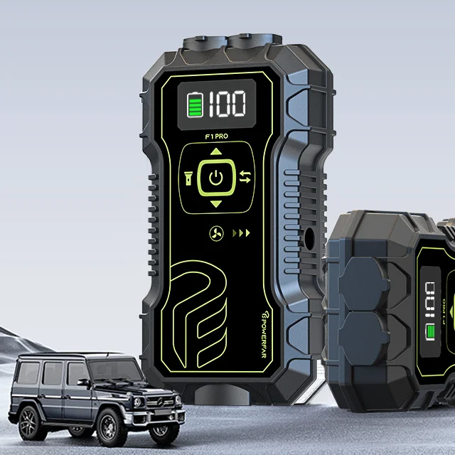 Powerfar multifunctional air pump lithium car emergency starting device 2800A peak air compressor emergency starter