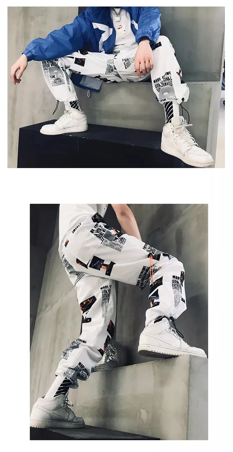 Hip Hop Sweatpants Men Joggers Streetwear Pants Fashion Casual Loose Track Pants Men Custom Printed Sweatpants for Sale