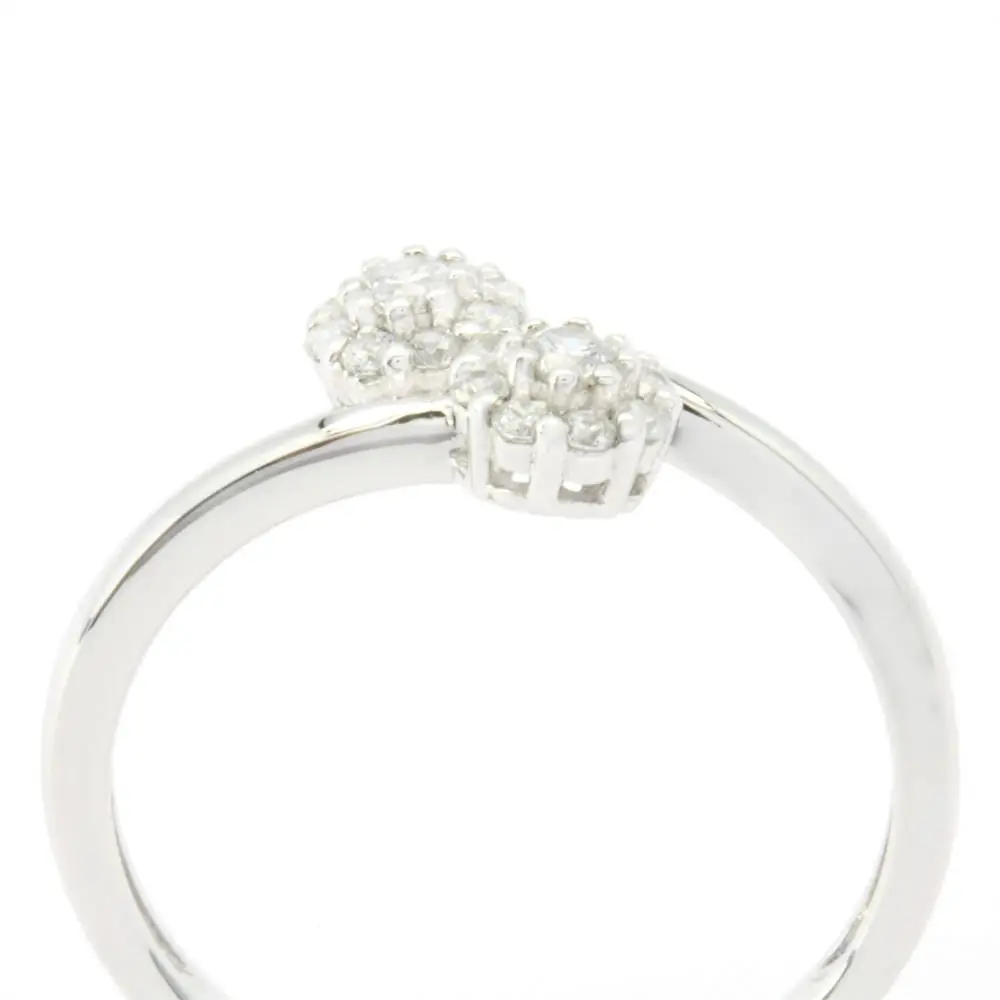 Wholesale 18K White Gold Diamond Elegant High Grade Luxury Full Diamond Double Cluster Rings For Women