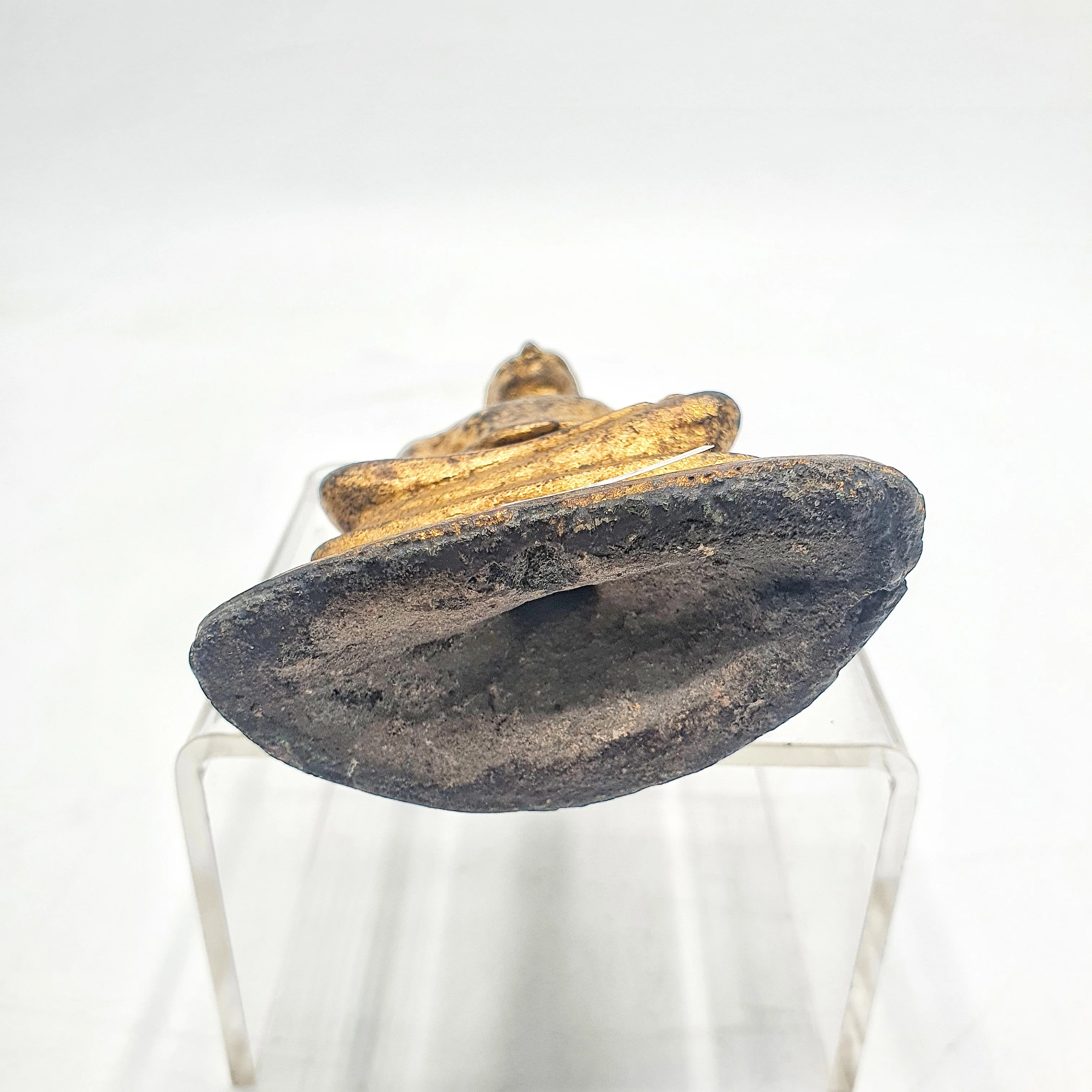 Antique Bronze Buddha The Attitude of Meditation Lacquer Gilded for offer sacrifice Decorated and Collect Home Decor