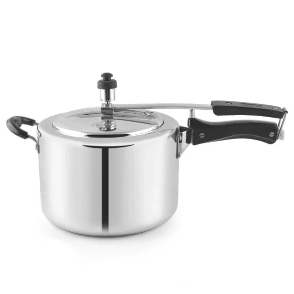 Aluminum Pressure Cooker with Non Stick Coating  Aluminum Pressure Cooker available in Induction And Gas Stove Compatible