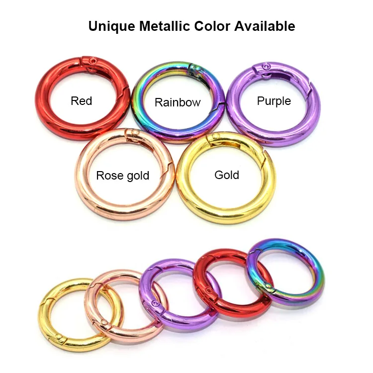 YYX Round Spring Snap Hooks Open Gate O Ring Carabiner Clip Round Ring Carabiner O Shape Spring Ring