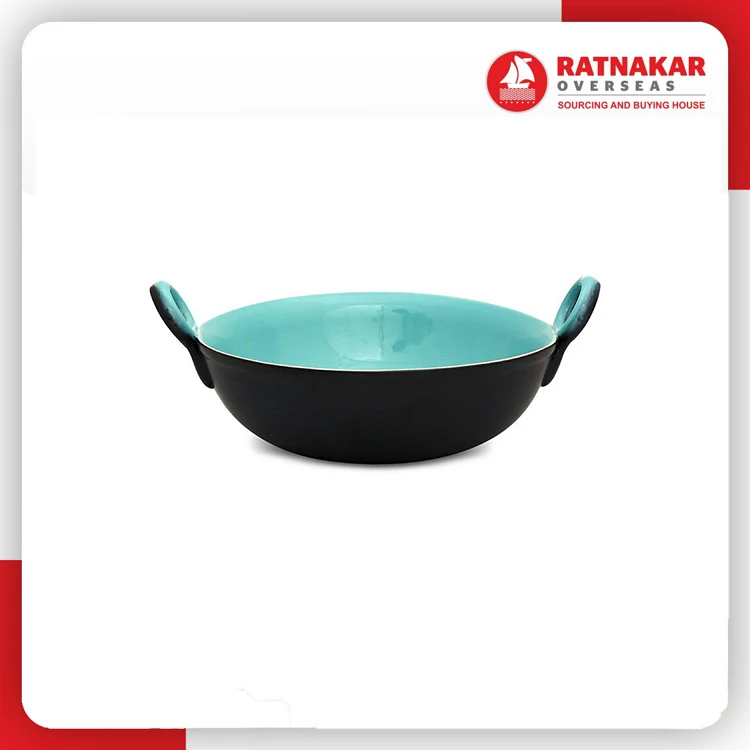 2022 New Arrival Kadai Set Induction Compatible Healthy Ceramic Coated Cookware Kadai With Lid For Sale At Wholesale Price