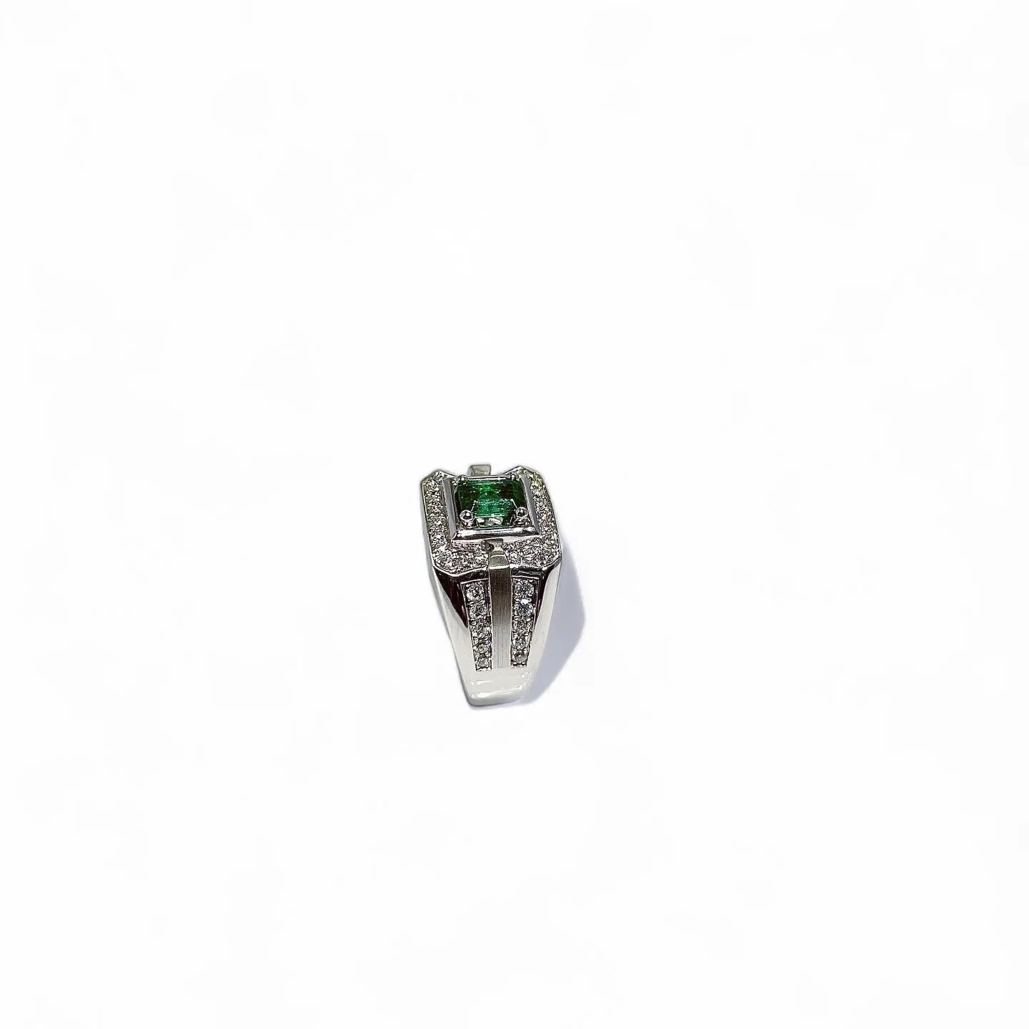 OEM мужские ювелирные изделия 925 стерлингового серебра 10K 14K 18k золото 750 Белое Изумрудное кольцо с бриллиантами