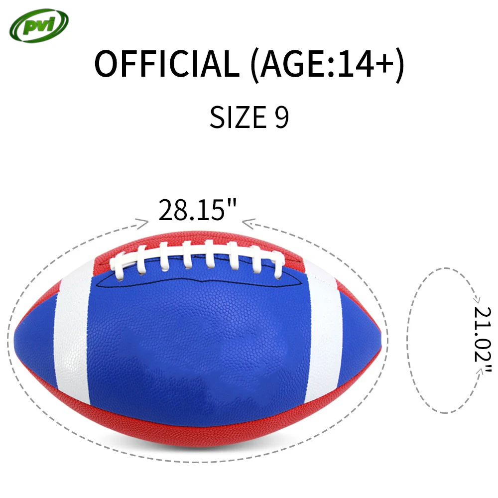 Machine Stitched PU Leather American Football Ball Size 9 Rugby Ball