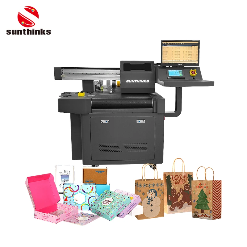 Sunthinks A3 Size Paper Bags Printer Small Corrugated Box Printer 30cm Mini Digital Single Pass Printer 12in Printing Machine