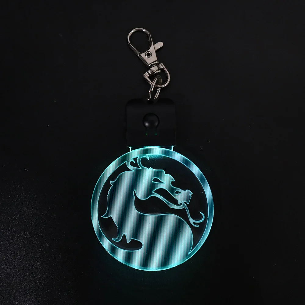 Shenzhen cheap wholesale sublimation blank acrylic led 3d keychain custom rectangular 3d led keychain