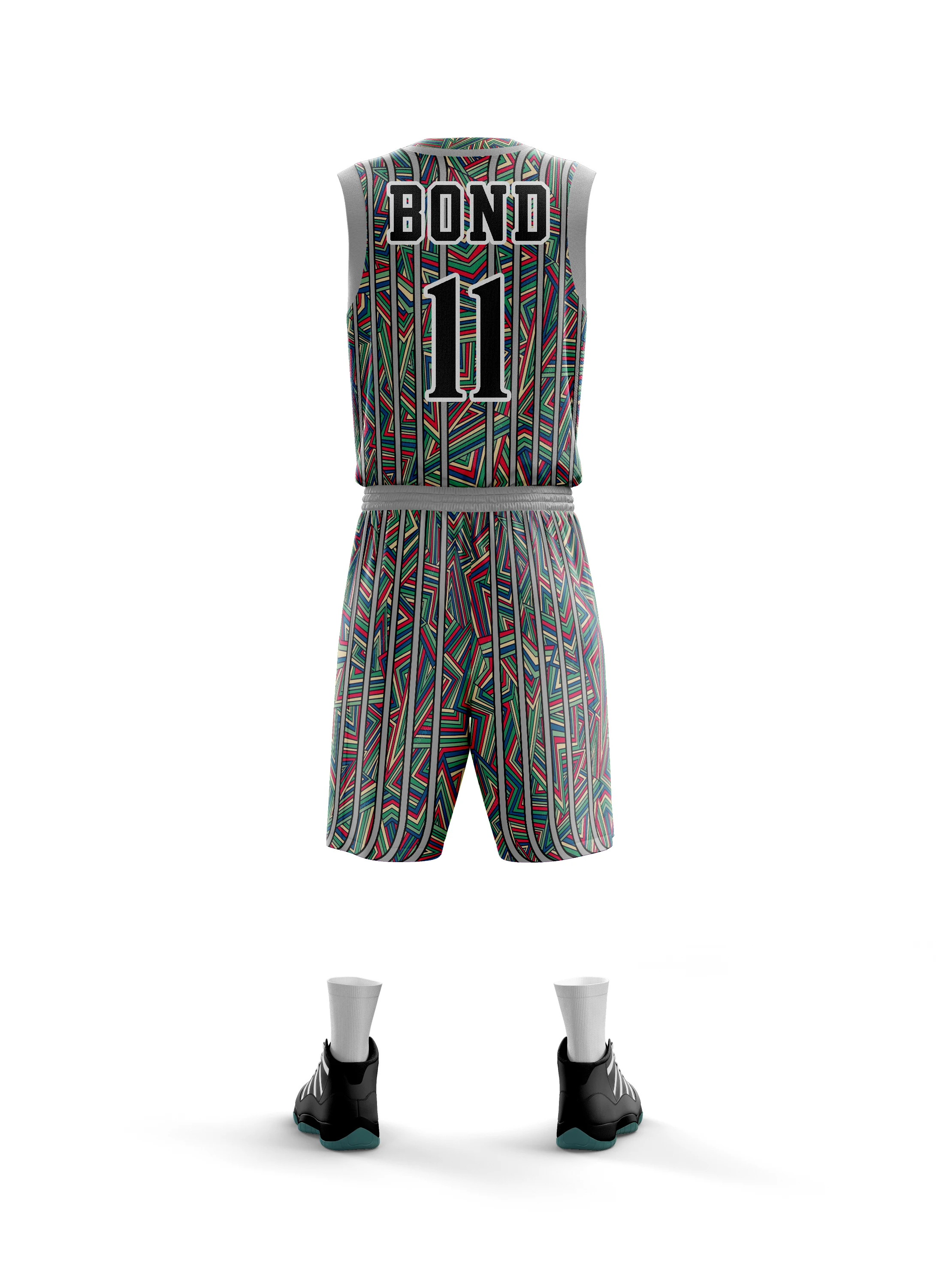 Oem Mesh Double Wholesale Sublimation Basketball Uniform For M Black Bottom Blue Striped Tackle Twill Basketball Jerseys