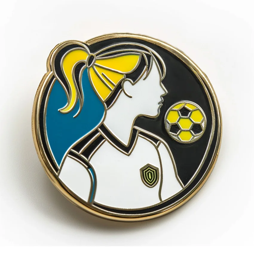 Wholesale metal badge custom lapel pin enamel for sport soccer football