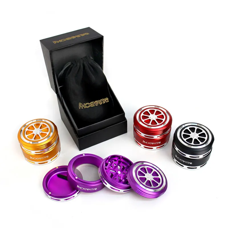 Smoking Grinder Aluminum Herb Grinder Powerful MagneticYellow Herb Grinder Machine for Smoking Shop wholesale