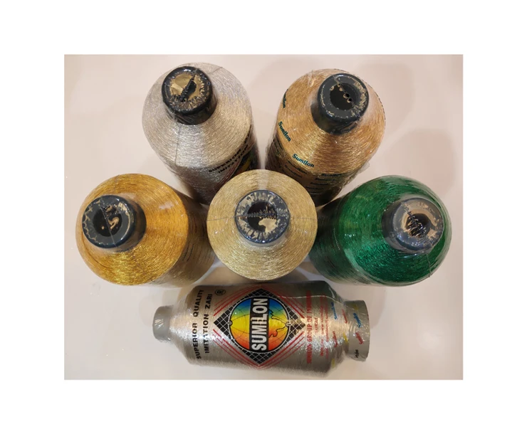 № 1, индийский продавец высококачественного высокоскрученного металлик/полиэстера типа Mh для плоской и круглой вязальной металлической пряжи