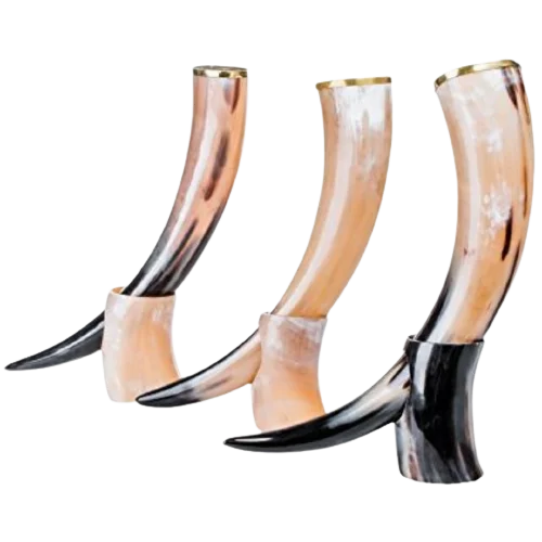 Buy Decorative Design Viking Drinking Horn Mug with Stand For Beer & Wine Drinking Uses Low Prices By Exporters