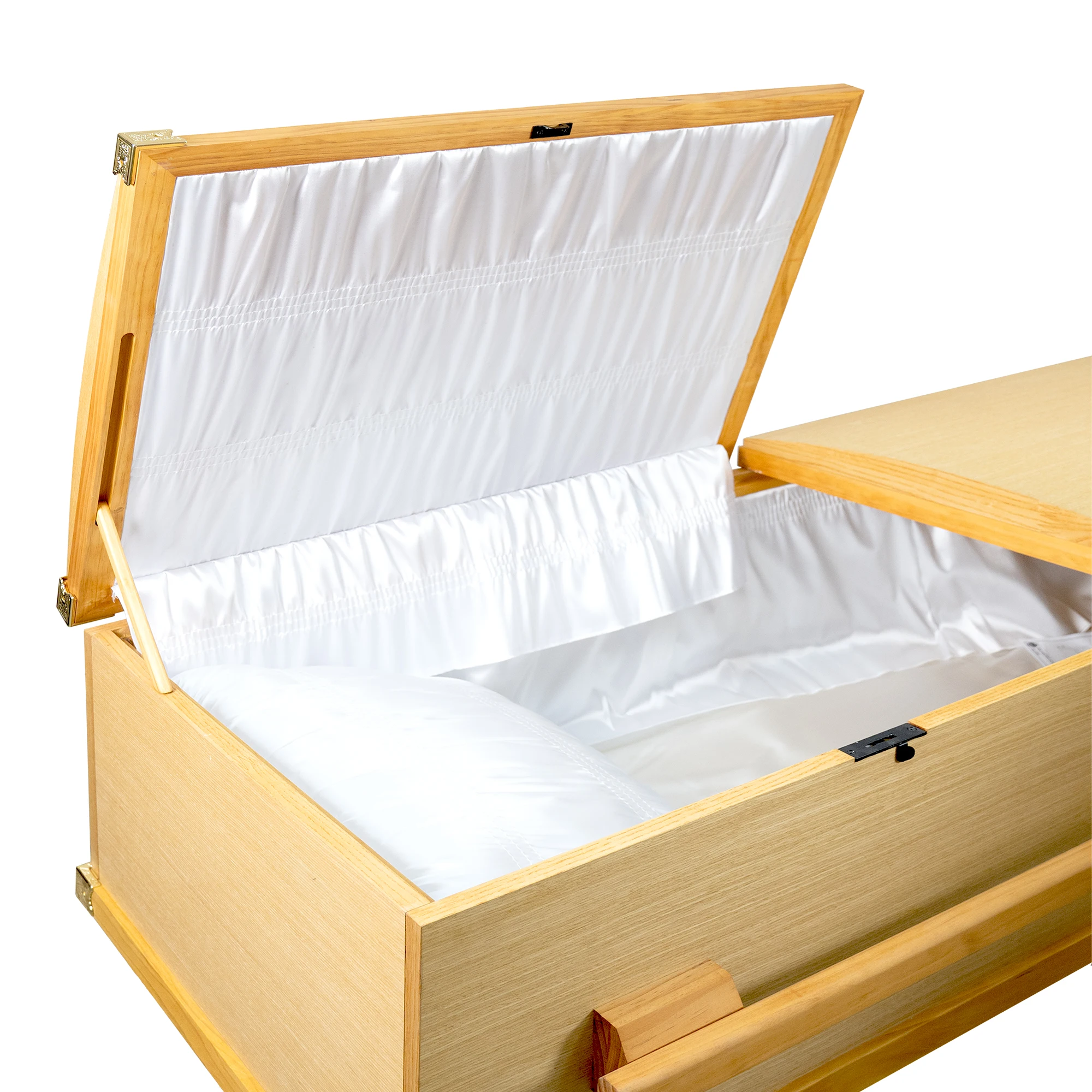 American Style European Cremation Caskets Coffins OEM ODM Funeral Equipment Natural Wood from Vietnam for Adults