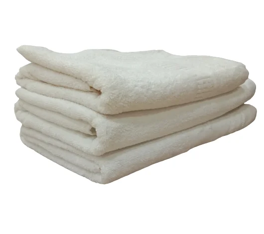 100% Pure Cotton Fabric Made White High Quality Towels with Rectangle Shaped For Sale By Indian Exporters