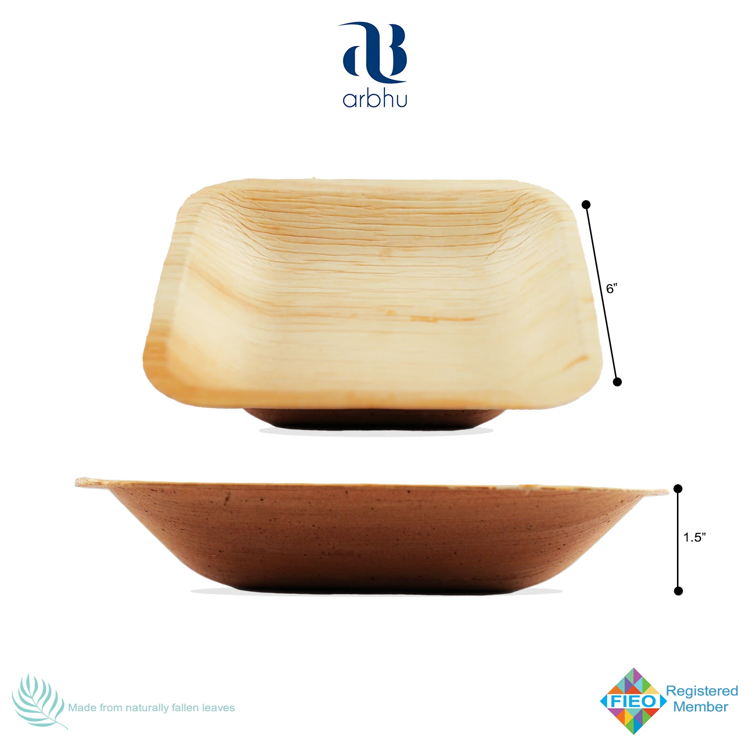 Eco- Friendly compostable and biodegradable elegant bamboo like material palm leaf bowls and plates