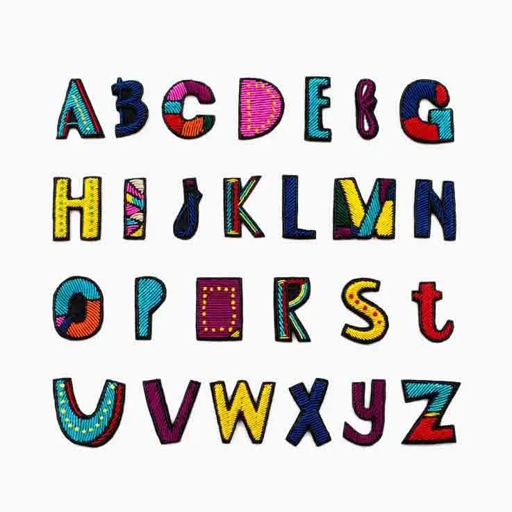 nHand-embroidered Brooch Pin Alphabet A to Z