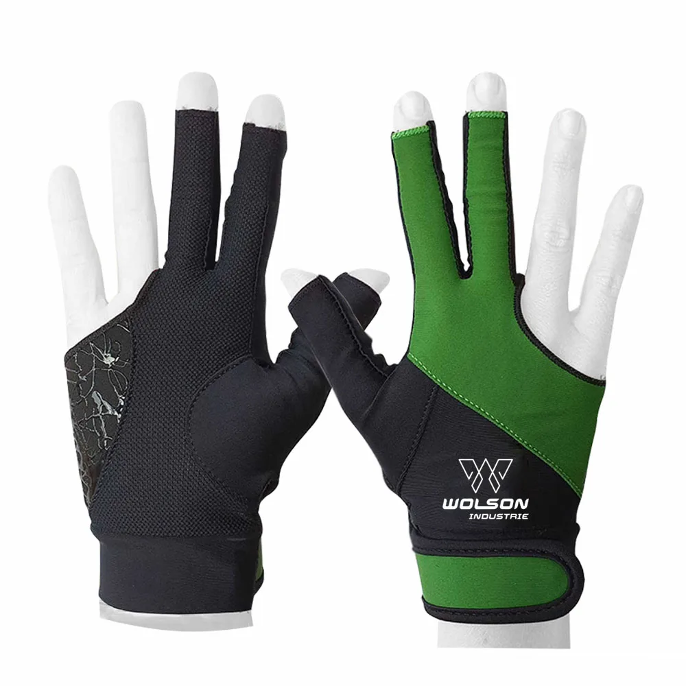 Factory OEM Classic Style Left Hand Custom Printing Billiards Gloves Top Quality Anti Wrinkle Stretchy Snooker Gloves