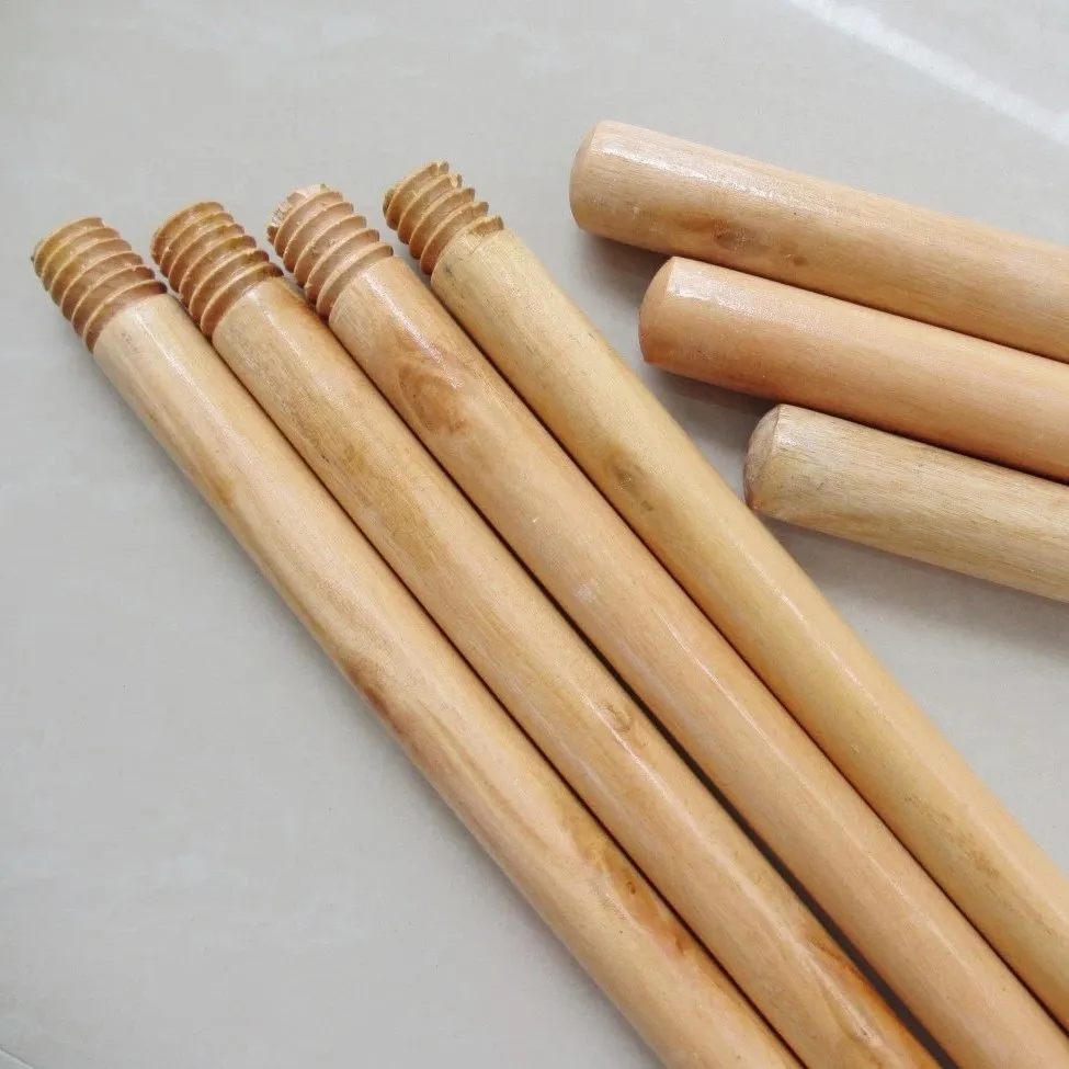 Lowest price long bamboo wooden cleaning mop handle stick natural wooden broom handles from Vietnam