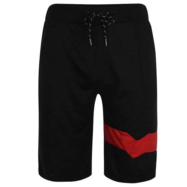 OEM Customized Logo Black and Red Color Slim Fitness 100%Cotton Customized Logo Embroidery Printing Men T Shirts and Shorts Sets