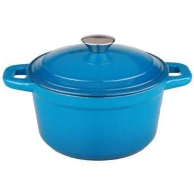 2QT Cast Iron Dutch Oven Non-Stick Cookware Pot with Lid Suitable for Baking Use on Gas Electric Oven Enamel Coat Casserole Pot