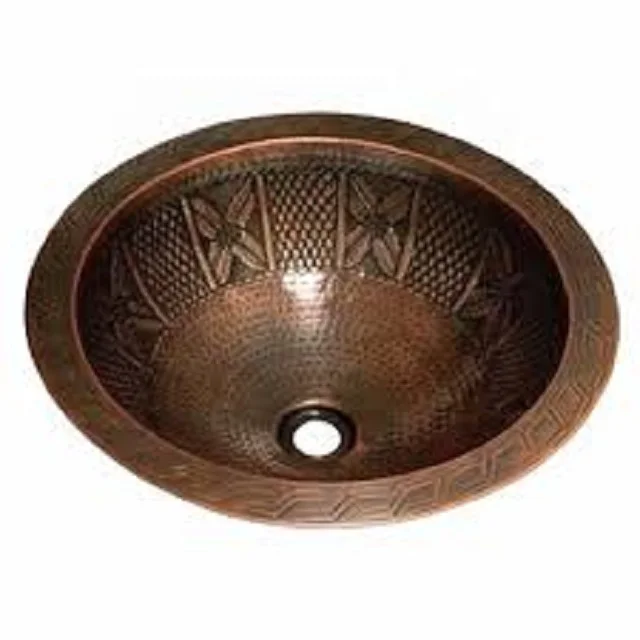 Handmade Copper metal Embossed design kitchen bathroom sink Under Counter premium quality fancy designer copper sink for home