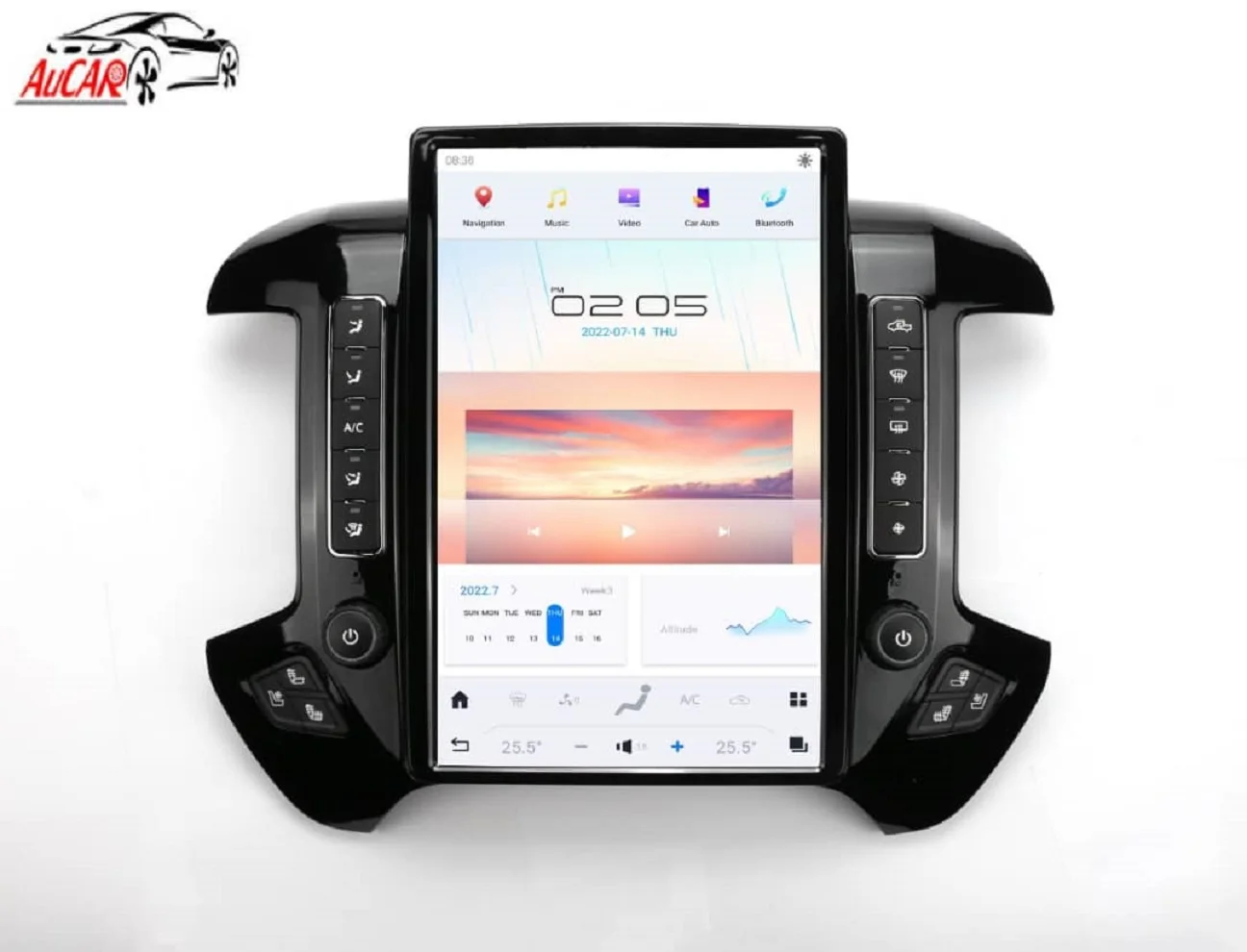 Автомобильный радиоприемник AuCAR 14,4 дюйма, последняя модель T-Style, Android 11, DVD-плеер, GPS-навигация, стерео для Chevrolet Silverado GMC Sierra 2015-2019