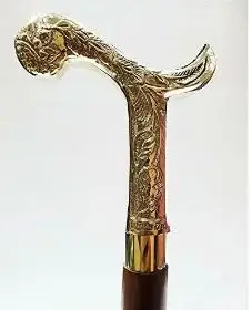 High Quality Metal Walking Stick For Men And Women With Metal Brass Handle Walking Cane